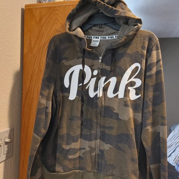 PINK Victoria's Secret Jackets & Blazers - PINK Victoria’s Secret Camo Full Zip Hoodie